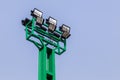 Spotlights pole in stadium