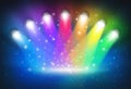 Spotlights With Rainbow Colours Royalty Free Stock Photo