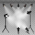 Spotlights Transparent Background Royalty Free Stock Photo