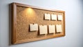 Spotlit Cork Bulletin Board with Blank Notes Royalty Free Stock Photo