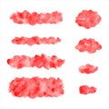 Red watercolor vector brush strokes, banners, uneven stripes Royalty Free Stock Photo