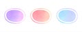 Watercolor vector oval rounded shapes, elliptical fluid text frames