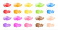 Set of colorful watercolor vector spots, brush strokes Royalty Free Stock Photo