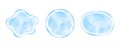 Light blue watercolor vector round, oval shapes, frames set.