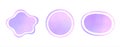 Lilac watercolor vector liquid, round shapes, circles set