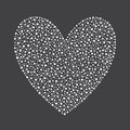 Heart shape made of hand drawn tiny dots, pearls, beads Royalty Free Stock Photo