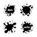 Spots and splashes of ink spots on a white background Vector set. Badges, emblem design templates Royalty Free Stock Photo