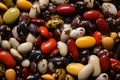 Spotted beans colorful closeup. Generate Ai