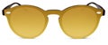 Spotted brown sunglasses golden mirror lenses on white