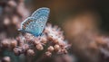 Spotted butterfly on yellow wildflower, springtime elegance generated by AI