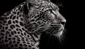 Spotted cheetah majestic hunter staring in savannah ,generative AI
