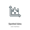 Spotted data outline vector icon. Thin line black spotted data icon, flat vector simple element illustration from editable user