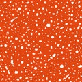 Spotted fly agaric mushroom texture seamless pattern. Amanita spots texture background. Red polka dot print, vector hand Royalty Free Stock Photo