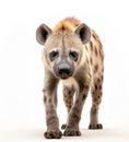 Spotted hyena, isolated on white background. Genus crocuta. Africa Royalty Free Stock Photo