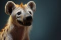 Spotted hyena portrait on dark background with copy space for text Royalty Free Stock Photo