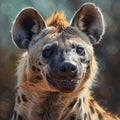 Spotted hyena portrait, smiling. Royalty Free Stock Photo