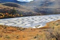 Spotted lake in Okanagan Vallye, Osoyoos, British Columbia. Royalty Free Stock Photo