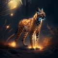 Spotted Lynx - Wildlife scene from Africa - 3D illustration generative AI