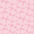 Spotted pink heart seamless pattern. A pretty vector tossed repeat design ideal for valentines fabric, scrap booking and