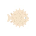 Spotted Puffer isolated. Vector illustration
