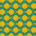 Spotted Puffer pattern seamless. Baby fabric texture