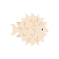 Spotted Puffer pixel art. 8 bit Vector illustration