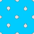 Spotted Puffer pixel art pattern seamless. 8 bit Baby fabric texture