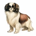 Vintage Japanese Chin Stamp: Delicate Coloring And Vibrant Caricatures