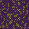 Spotted purple background, Seamless purple yellow leopard skin texture. Glamorous camouflage seamless pattern, Vector