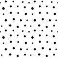 Spotted seamless pattern. White and black background. Vector texture