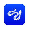 Spotted snake icon digital blue