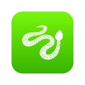 Spotted snake icon digital green