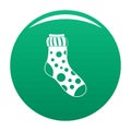 Spotted sock icon vector green Royalty Free Stock Photo