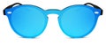 Spotted sunglasses blue mirror lenses isolated on white Royalty Free Stock Photo