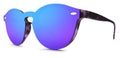 Spotted sunglasses blue and purple mirror lenses isolated