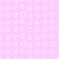 Spotty abstract vector seamless pattern. Random rings, circles, spots, stains, bubbles, stones in row