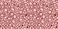 Spotty abstract vector seamless pattern. Random rings, dots, circles, spots, stains, bubbles, stones. Cute texture