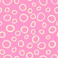 Spotty abstract vector seamless pattern. Random rings, dots, circles, spots, stains, bubbles, stones