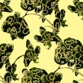 Spotty orchid exotic tropical flower. Floral seamless pattern