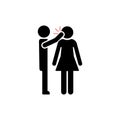 Spousal Abuse Icon. Domestic Family Violence and Discrimination Woman. Humiliation, Conflict, Quarrel and Hate concept