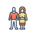 Color illustration icon for Spouse, husband and partner