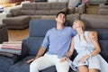 Spousese are choosing new sofa-transformer