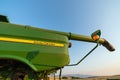 Spout on a John Deer combine in a field in Idaho, USA - July 29, 2021 Royalty Free Stock Photo