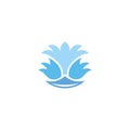 spout water splash blue simple logo vector