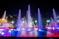 Spouting fountain illumination in front of City Hall, Donetsk 2012 view 6 Royalty Free Stock Photo