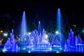 Spouting fountain illumination in front of City Hall, Donetsk 2012 view 5 Royalty Free Stock Photo