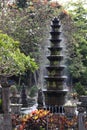 Spouting Fountain with sparkling drops in Bali water palace gardens of Tirtagangga Royalty Free Stock Photo