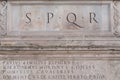 SPQR in the Piazza Campidoglio a Royalty Free Stock Photo