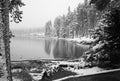 Sprague Lake at Rocky Mountain National Park with snow Royalty Free Stock Photo