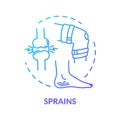 Sprains, tendon traumas concept icon Royalty Free Stock Photo